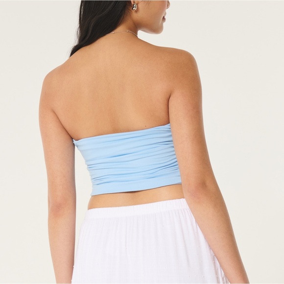 Light blue ruched tube top-NWT never worn (Hollister) - Picture 2 of 6